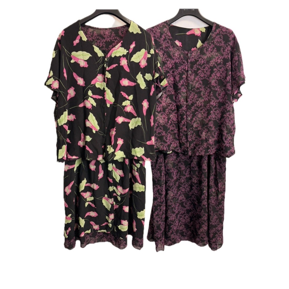 Vintage Sag Harbor Women's 20W Reversible Skirt & Top Set‎ Outfit Floral Cottage
